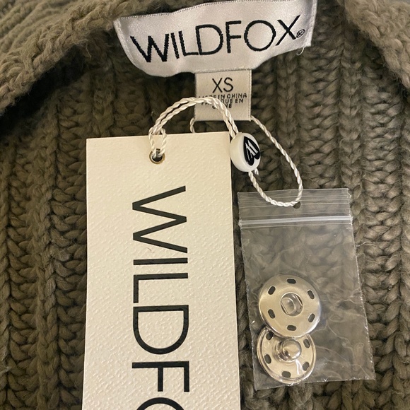 NWT WILDFOX COUTURE: Solid Cardigan, Olive -Sz: XS - Picture 8 of 9